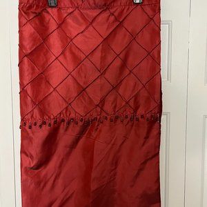 Maroon shower Curtain with beading